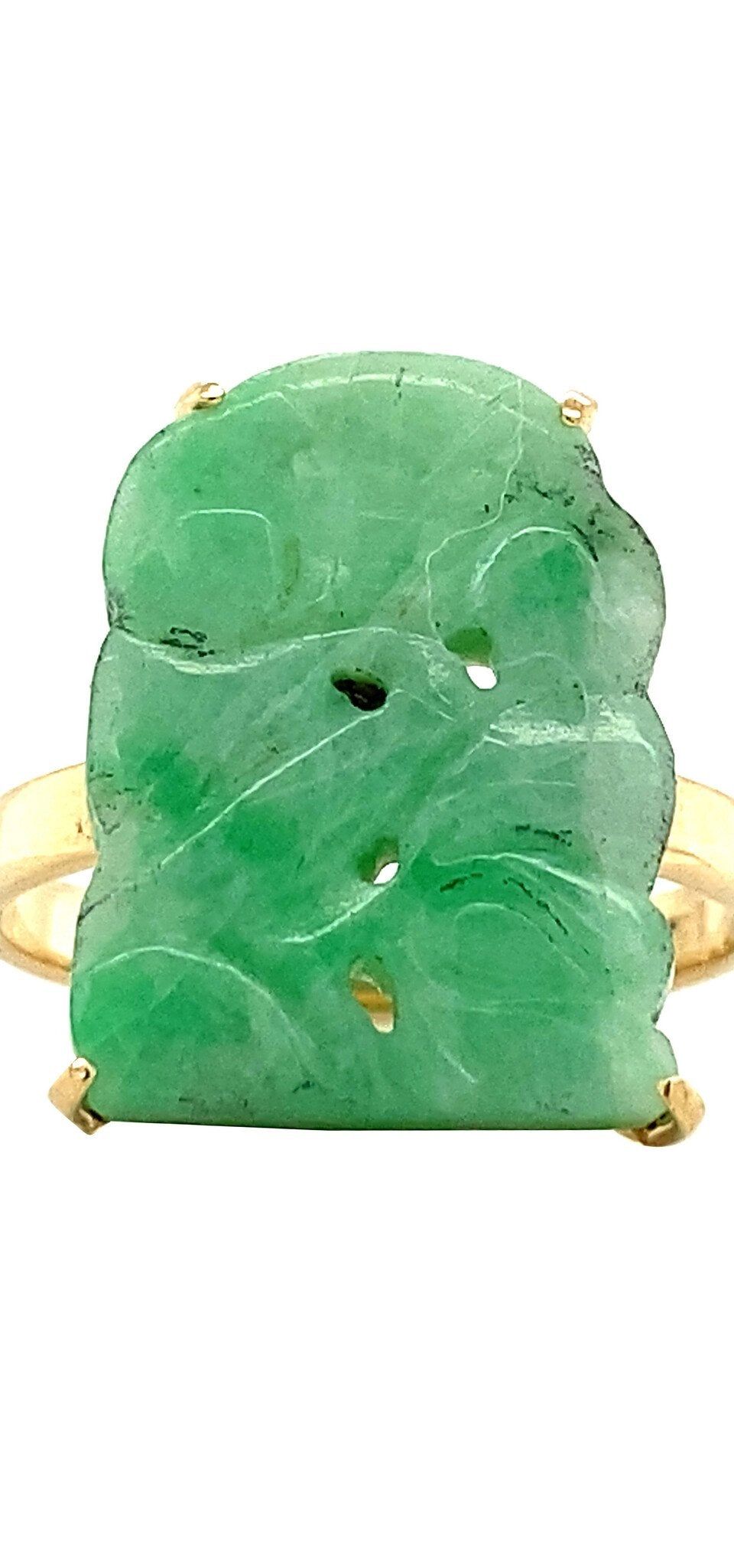 Vintage 14K Gold Ring with Jade